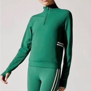 Splits59 Rain Airweight Zip Long Sleeve in Arugula